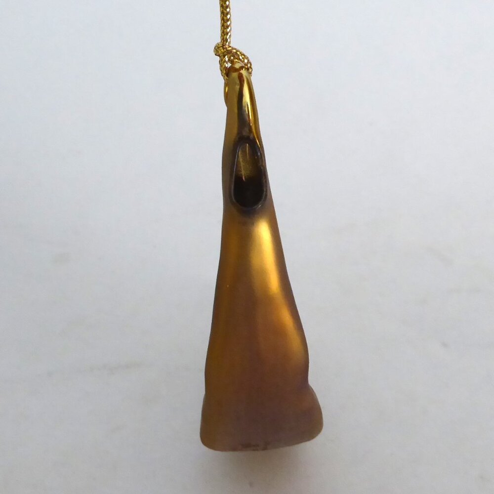 NEW 5.75” DEPT 56 FROSTED MERCURY BLOWN GLASS GOLD HALF MOON CHRISTMAS ORNAMENT - Picture 6 of 11